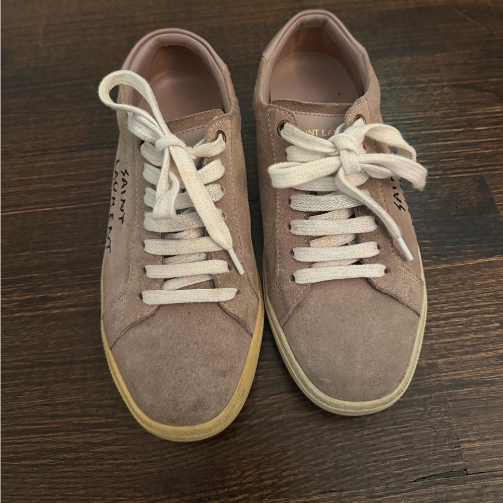 Saint Laurent Blush Suede Sneakers
